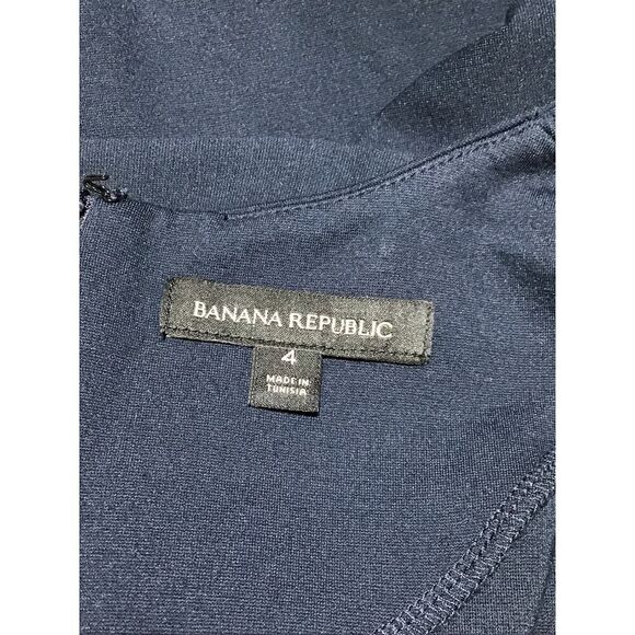 Banana Republic Blue Flutter Sleeve Shift Dress Sz 4 - Picture 6 of 8